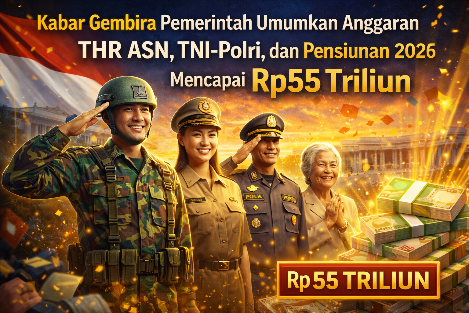 Anggaran THR ASN, TNI-Polri, dan Pensiunan 2026