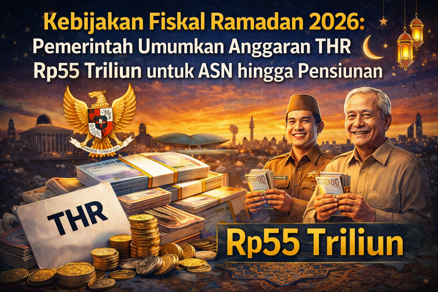 Anggaran THR Rp55 Triliun untuk ASN hingga Pensiunan
