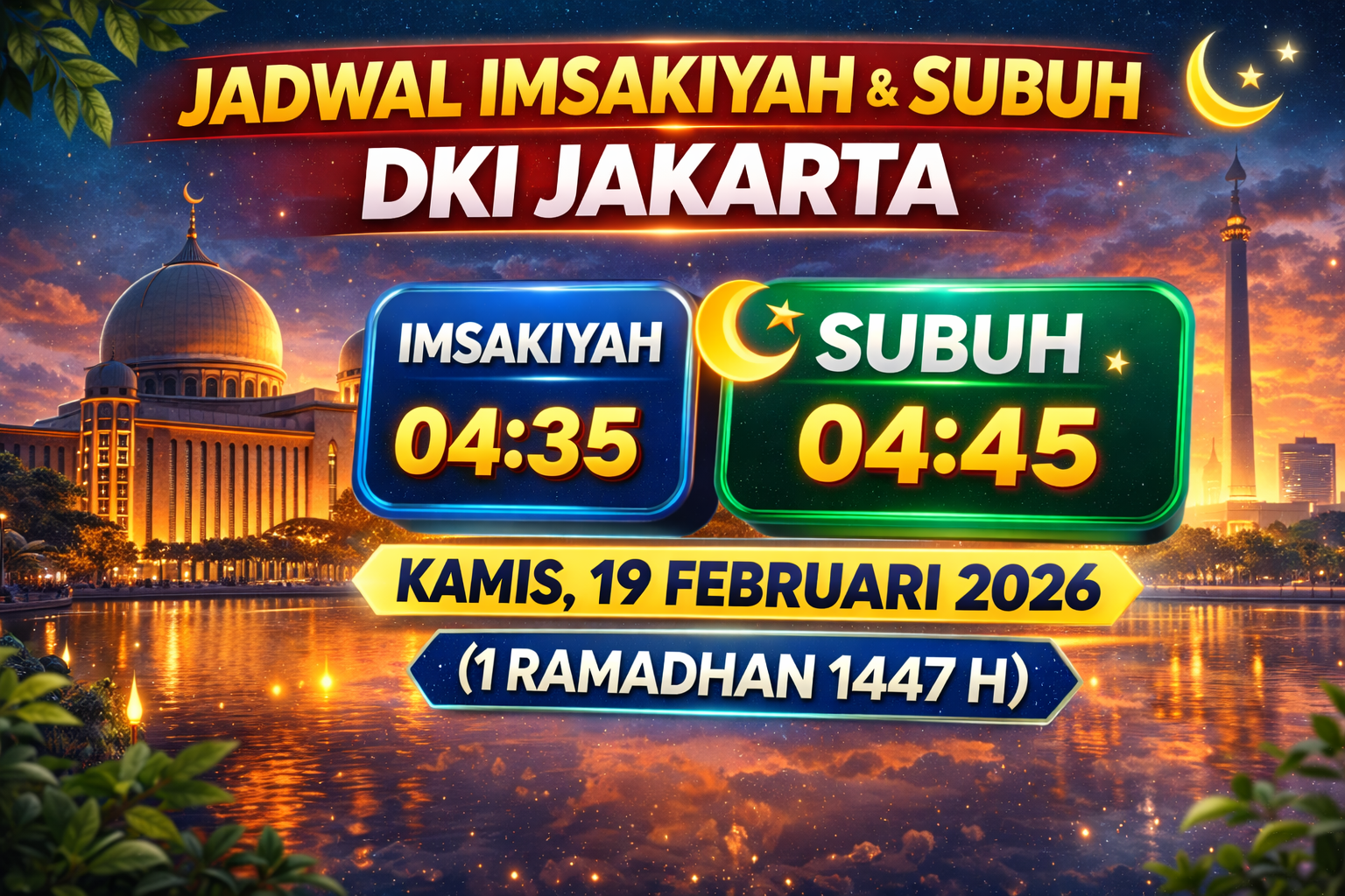 adwal Imsakiyah & Subuh DKI Jakarta