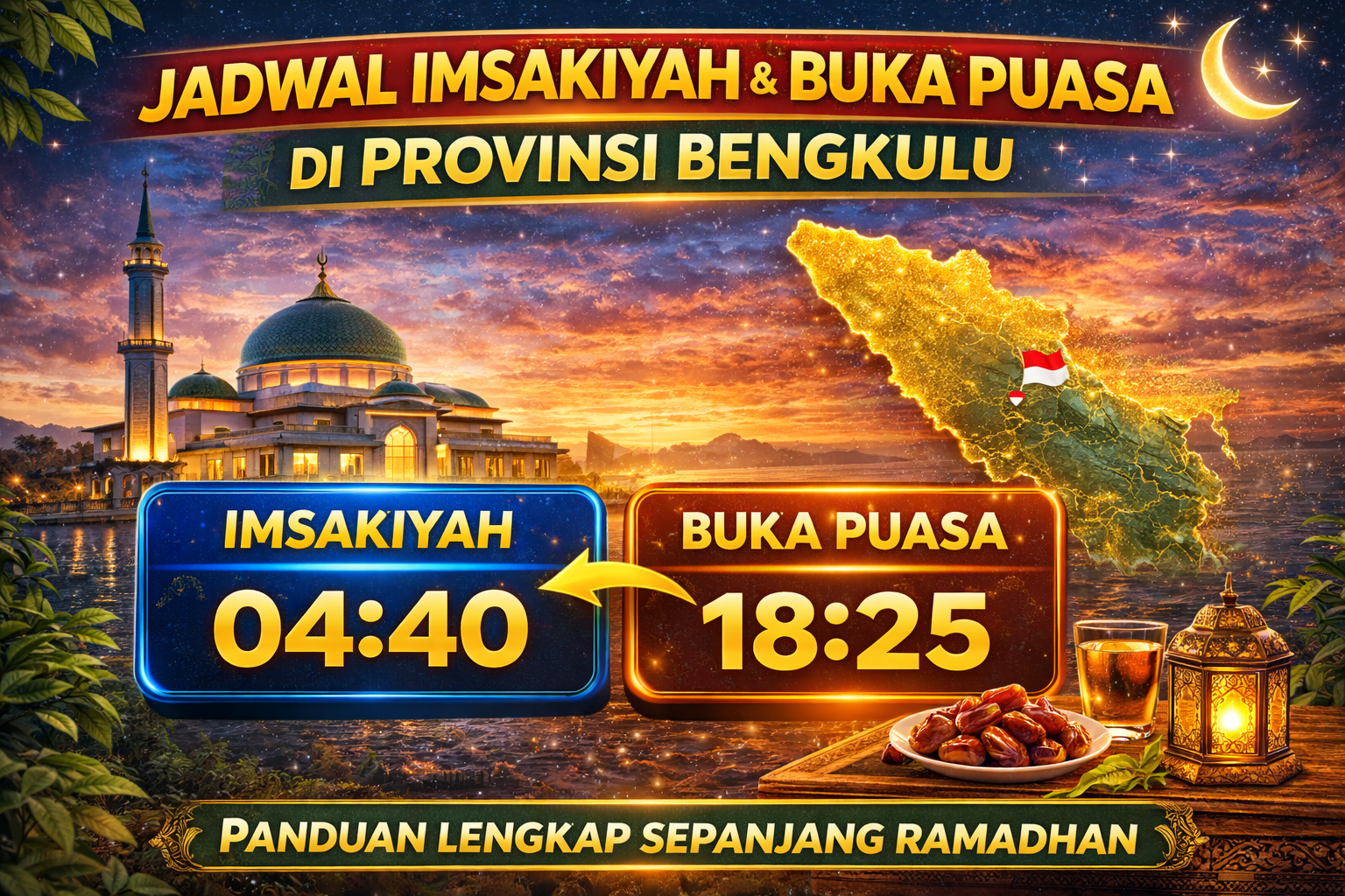 Jadwal Imsakiyah & Buka Puasa di Propinsi Bengkulu