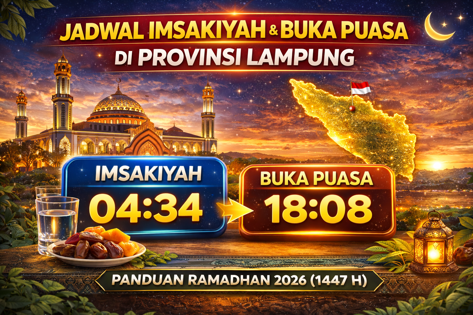 Jadwal Imsakiyah & Buka Puasa di Propinsi Lampung