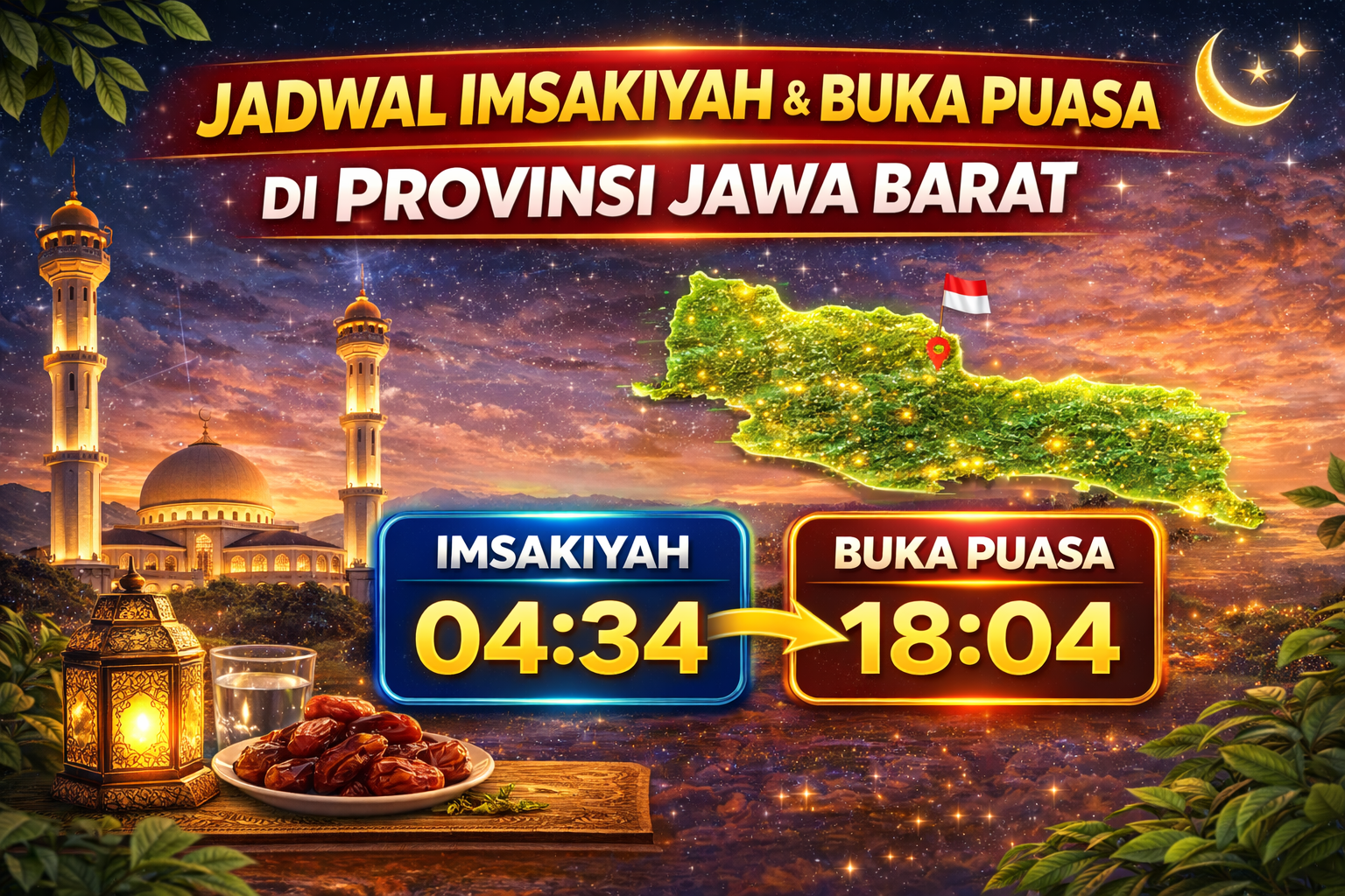 Jadwal Imsakiyah & Buka Puasa di Propinsi Jawa Barat