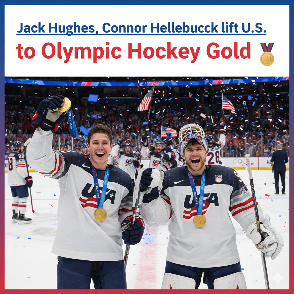 Jack Hughes, Connor Hellebuyck lift U.S. to Olympic hockey gold
