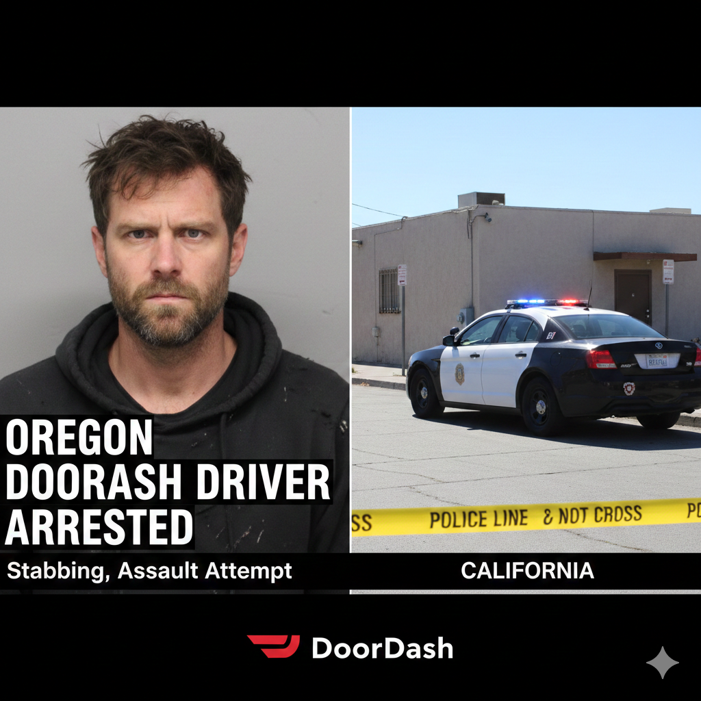 Oregon DoorDash driver arrested in California after stabbing, attempting to assault co-worker, police say