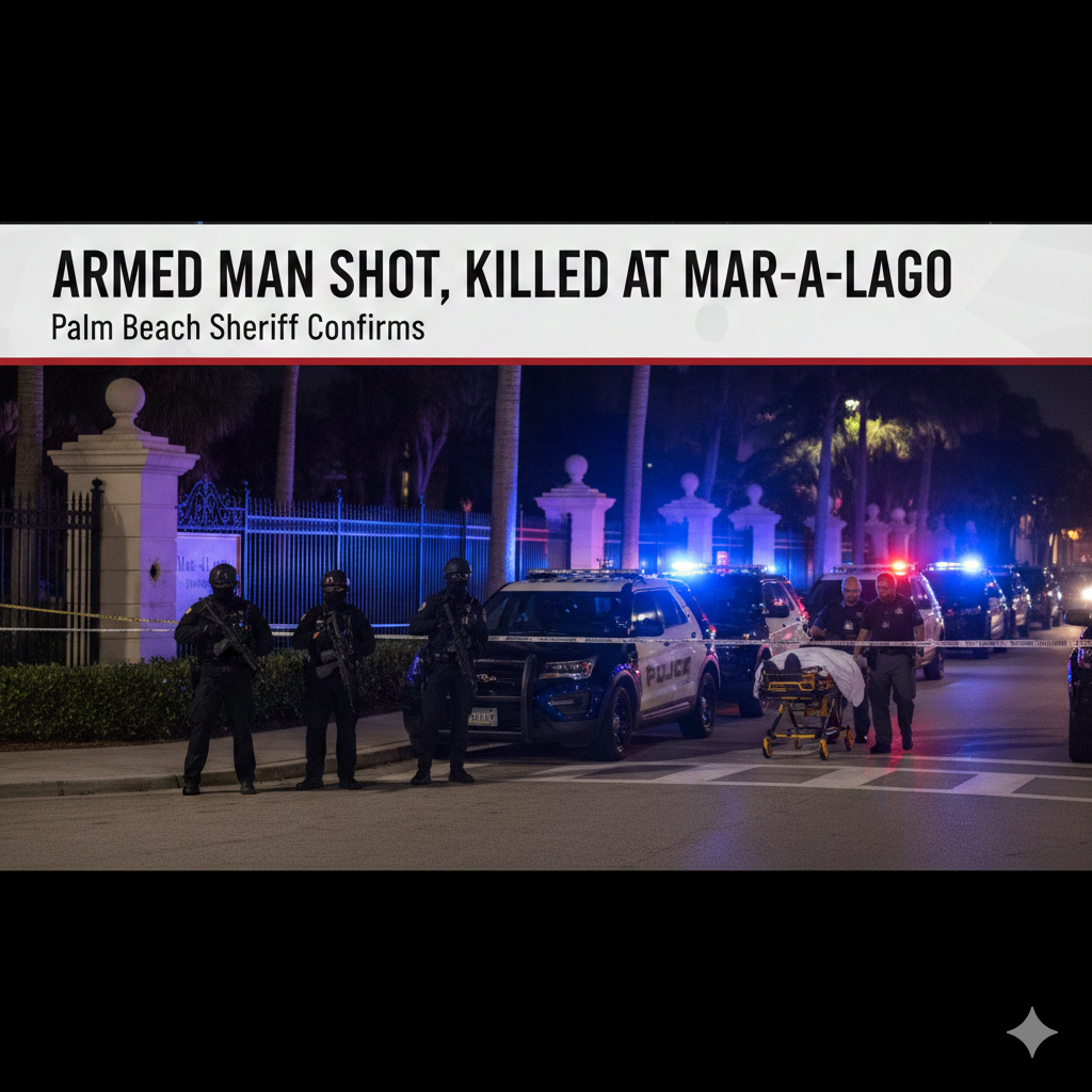 Armed man is shot and killed at Mar-a-Lago, Palm Beach Sheriff says