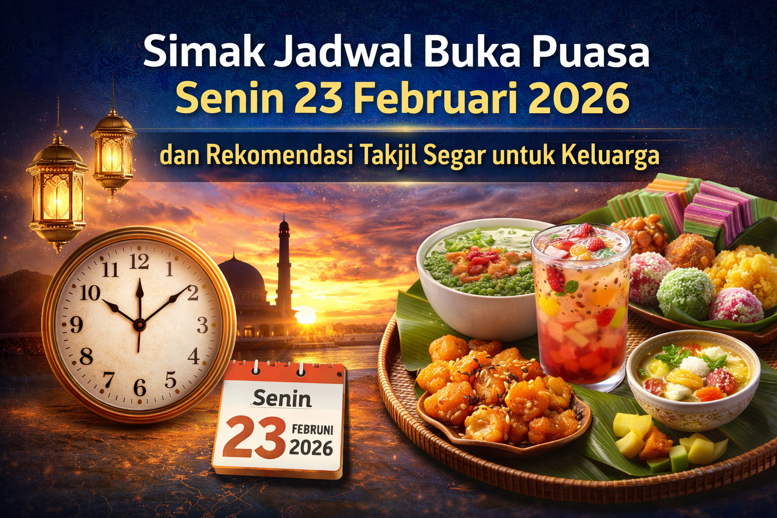 Simak Jadwal Buka Puasa Senin 23 Februari 2026