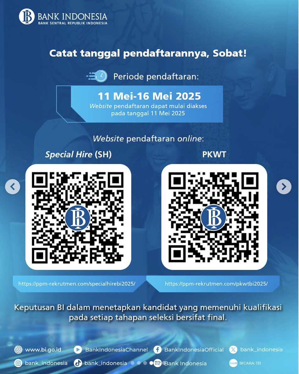 Bank Indonesia Buka Rekrutmen 2026: Peluang Karir Strategis di Special Hire & PKWT