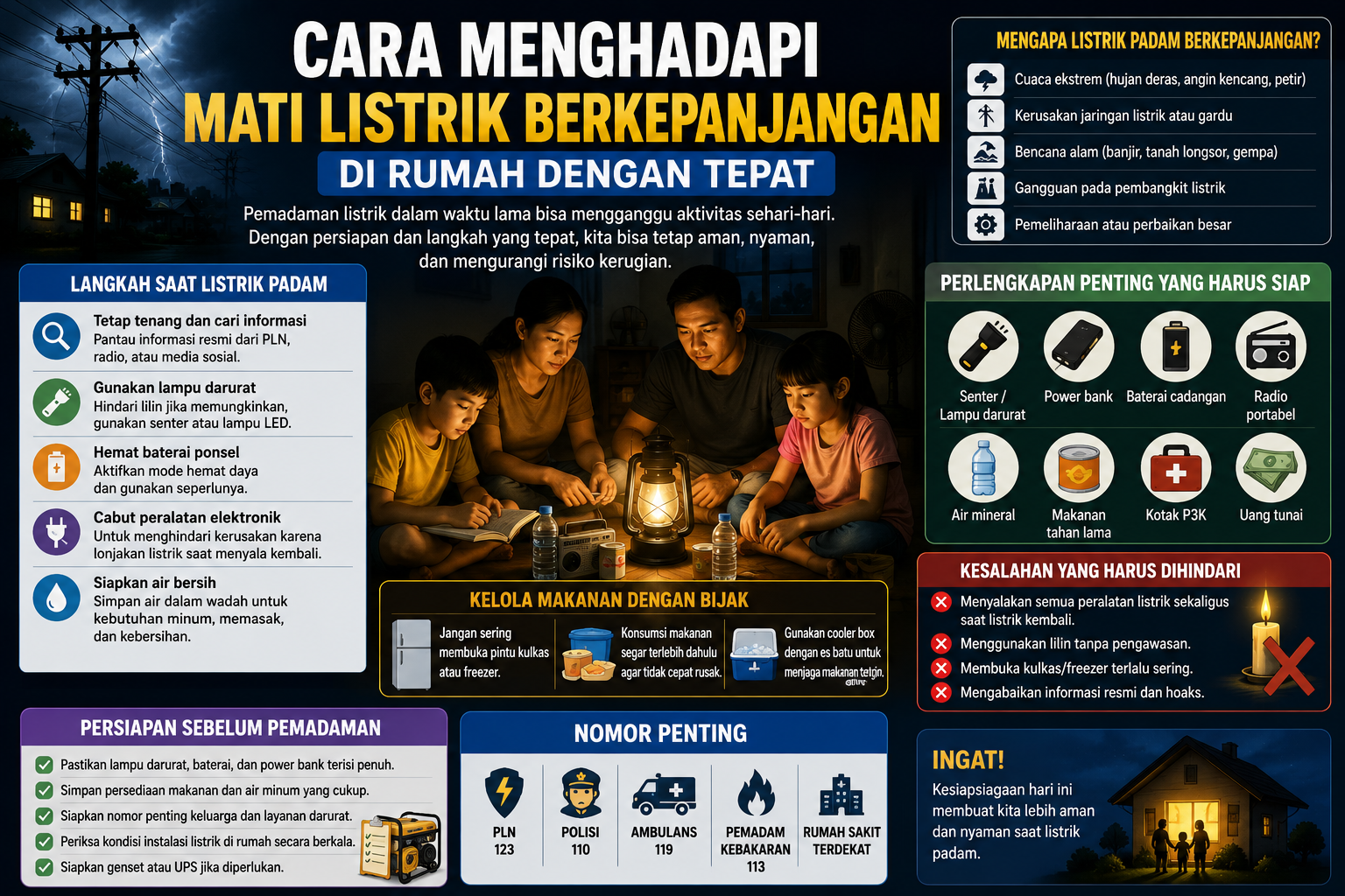 Cara Menghadapi Mati Listrik Berkepanjangan di Rumah dengan Tepat