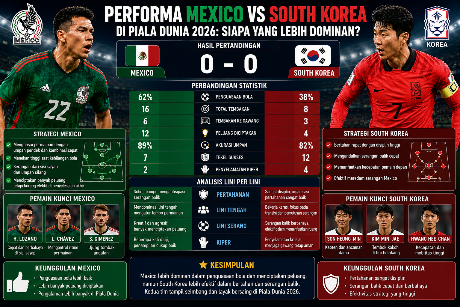 Performa Mexico vs South Korea di Piala Dunia 2026: Siapa yang Lebih Dominan?