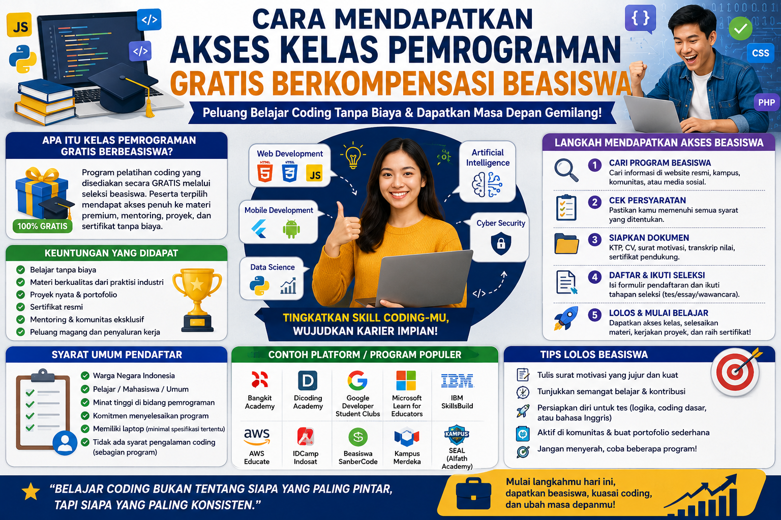 Cara Mendapatkan Akses Kelas Pemrograman Gratis dengan Beasiswa: Peluang Belajar Coding Tanpa Biaya
