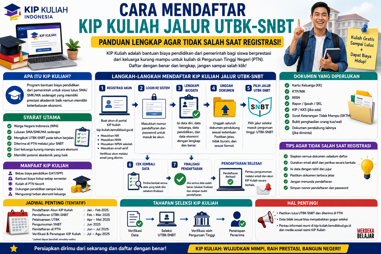 Cara Mendaftar KIP Kuliah Jalur UTBK-SNBT: Panduan Lengkap Agar Tidak Salah Saat Registrasi