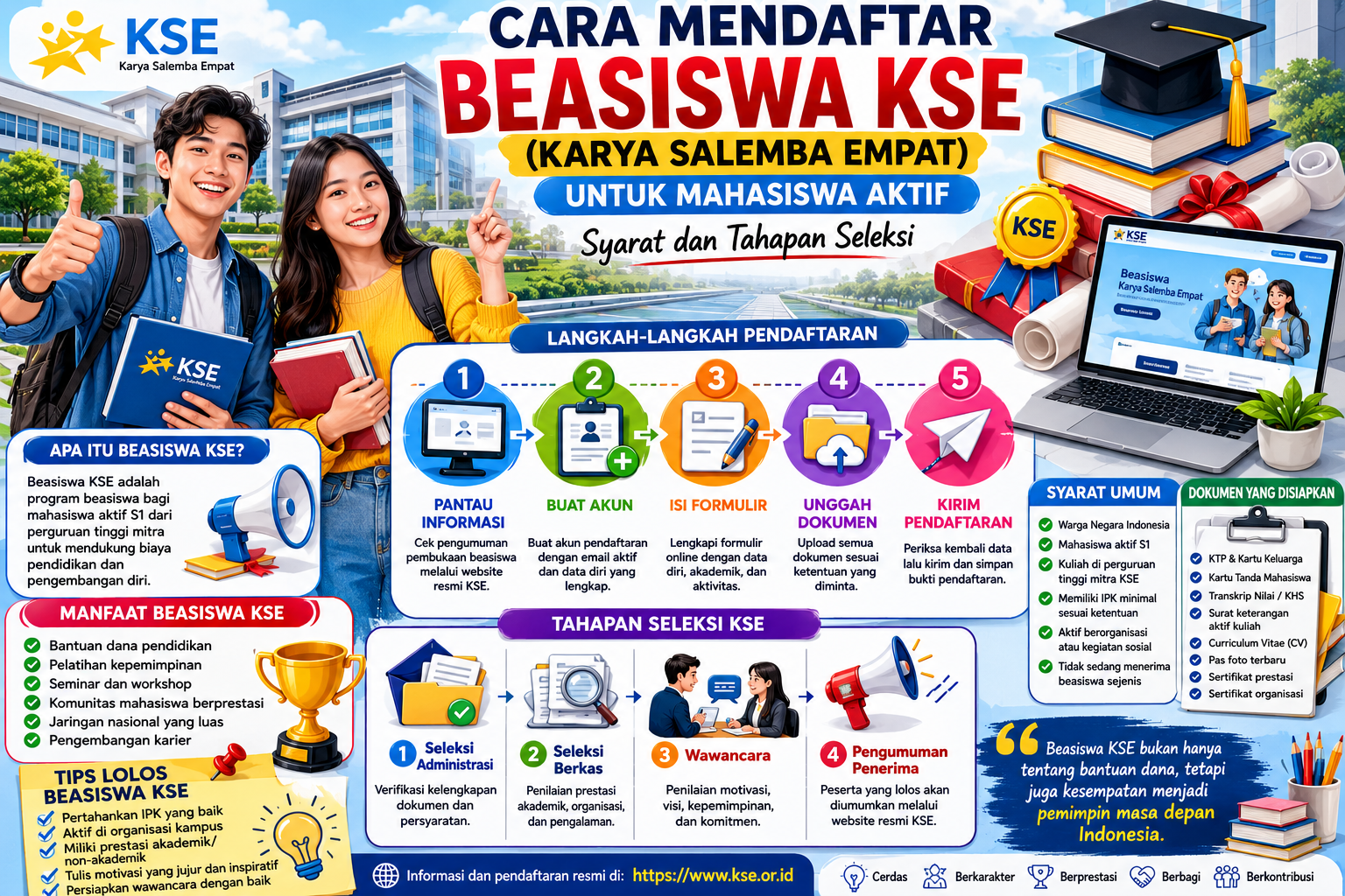 Cara Mendaftar Beasiswa KSE (Karya Salemba Empat) untuk Mahasiswa Aktif: Syarat dan Tahapan Seleksi