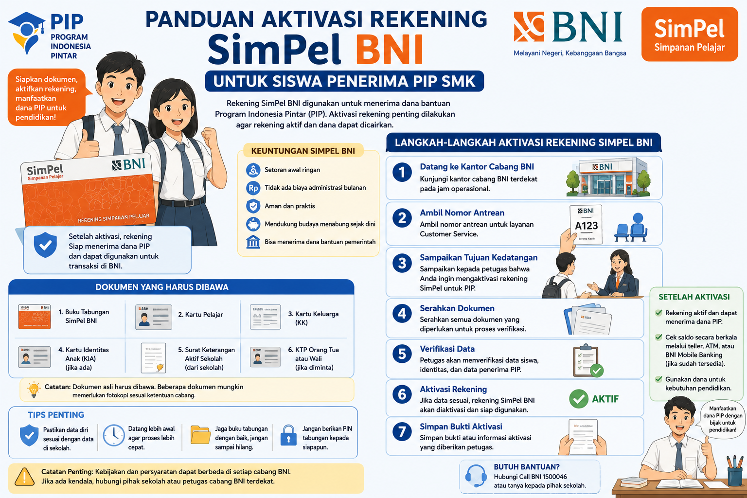 Panduan Aktivasi Rekening SimPel BNI untuk Siswa Penerima PIP SMK