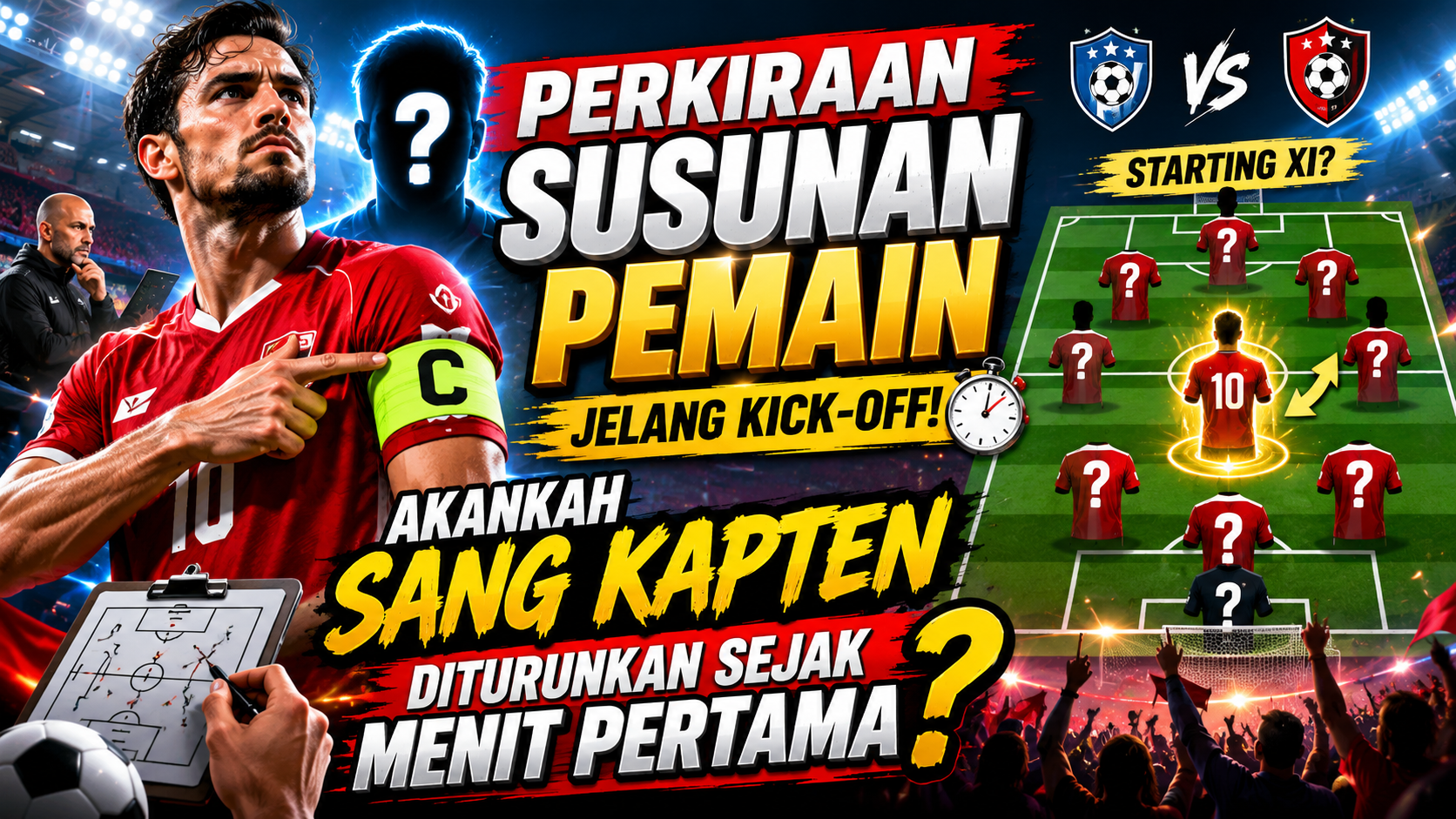 Perkiraan Susunan Pemain Jelang Kick-Off: Akankah Sang Kapten Diturunkan Sejak Menit Pertama?