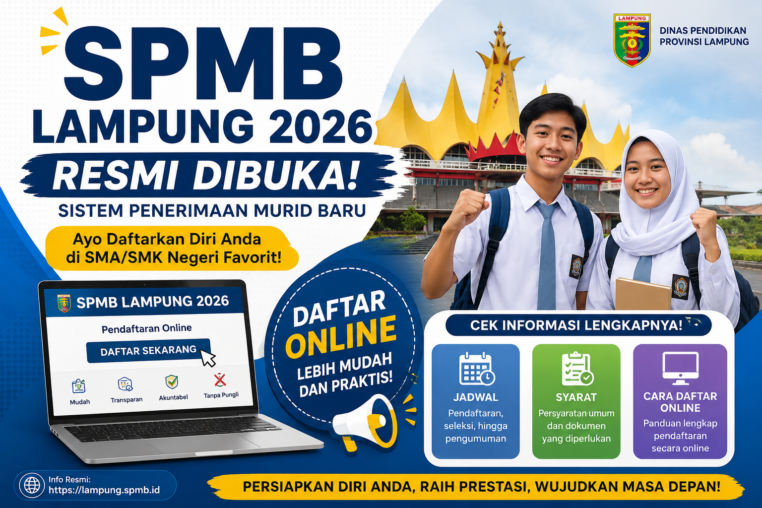 SPMB Lampung 2026 Resmi Dibuka! Cek Jadwal, Syarat, dan Cara Daftar Online Terbaru