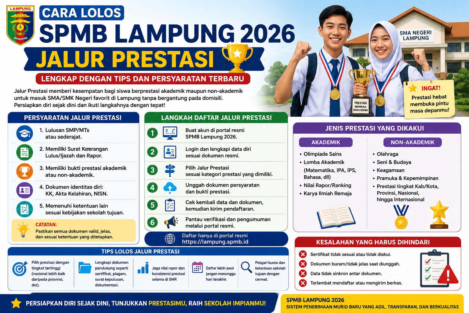 Cara Lolos SPMB Lampung 2026 Jalur Prestasi, Lengkap dengan Tips dan Persyaratan Terbaru