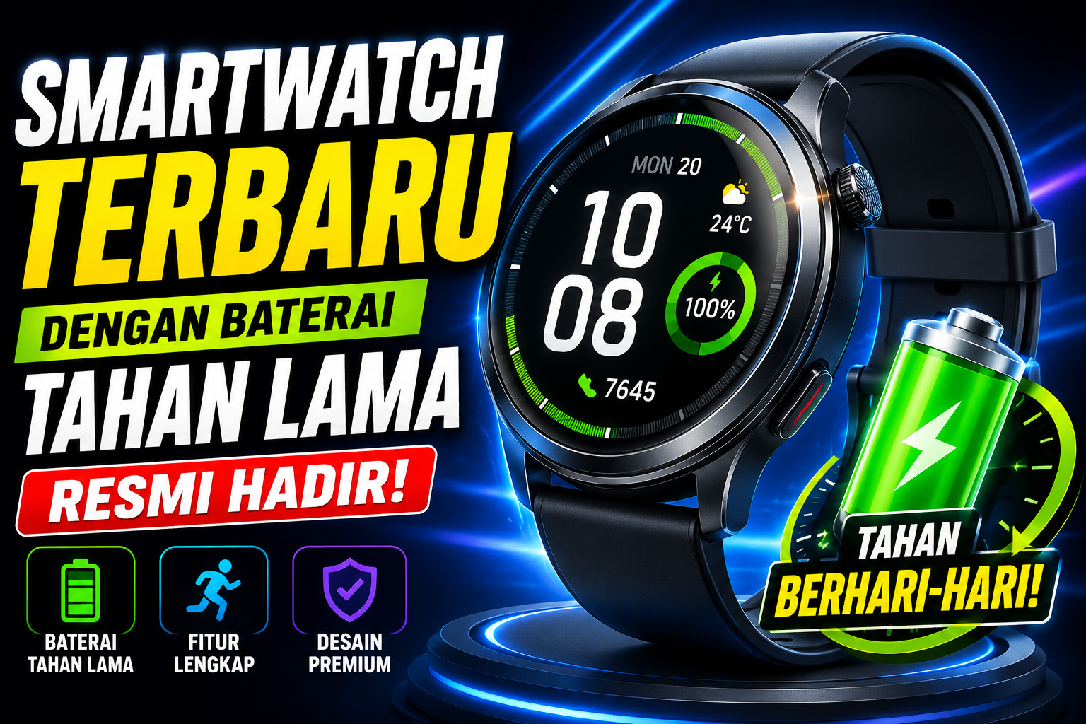 Smartwatch Terbaru dengan Baterai Tahan Lama Resmi Hadir