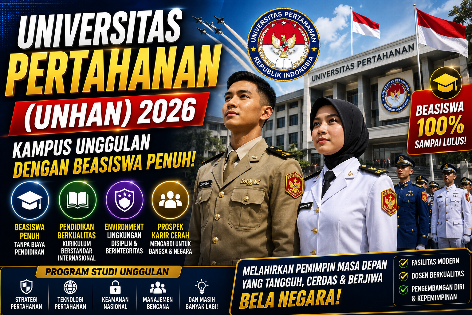 Universitas Pertahanan (Unhan) 2026: Kampus Unggulan dengan Beasiswa Penuh