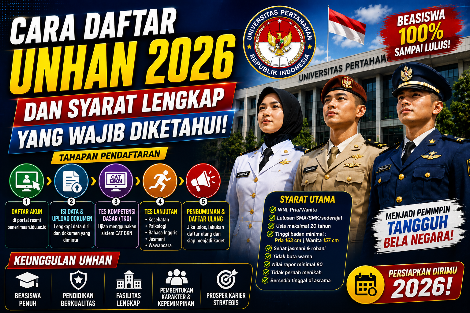 Cara Daftar Unhan 2026 dan Syarat Lengkap yang Wajib Diketahui