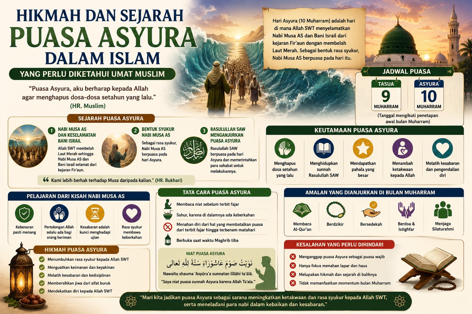 Hikmah dan Sejarah Puasa Asyura dalam Islam yang Perlu Diketahui Umat Muslim