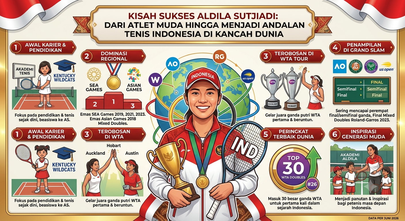 Kisah Sukses Aldila Sutjiadi: Dari Atlet Muda hingga Menjadi Andalan Tenis Indonesia di Kancah Dunia