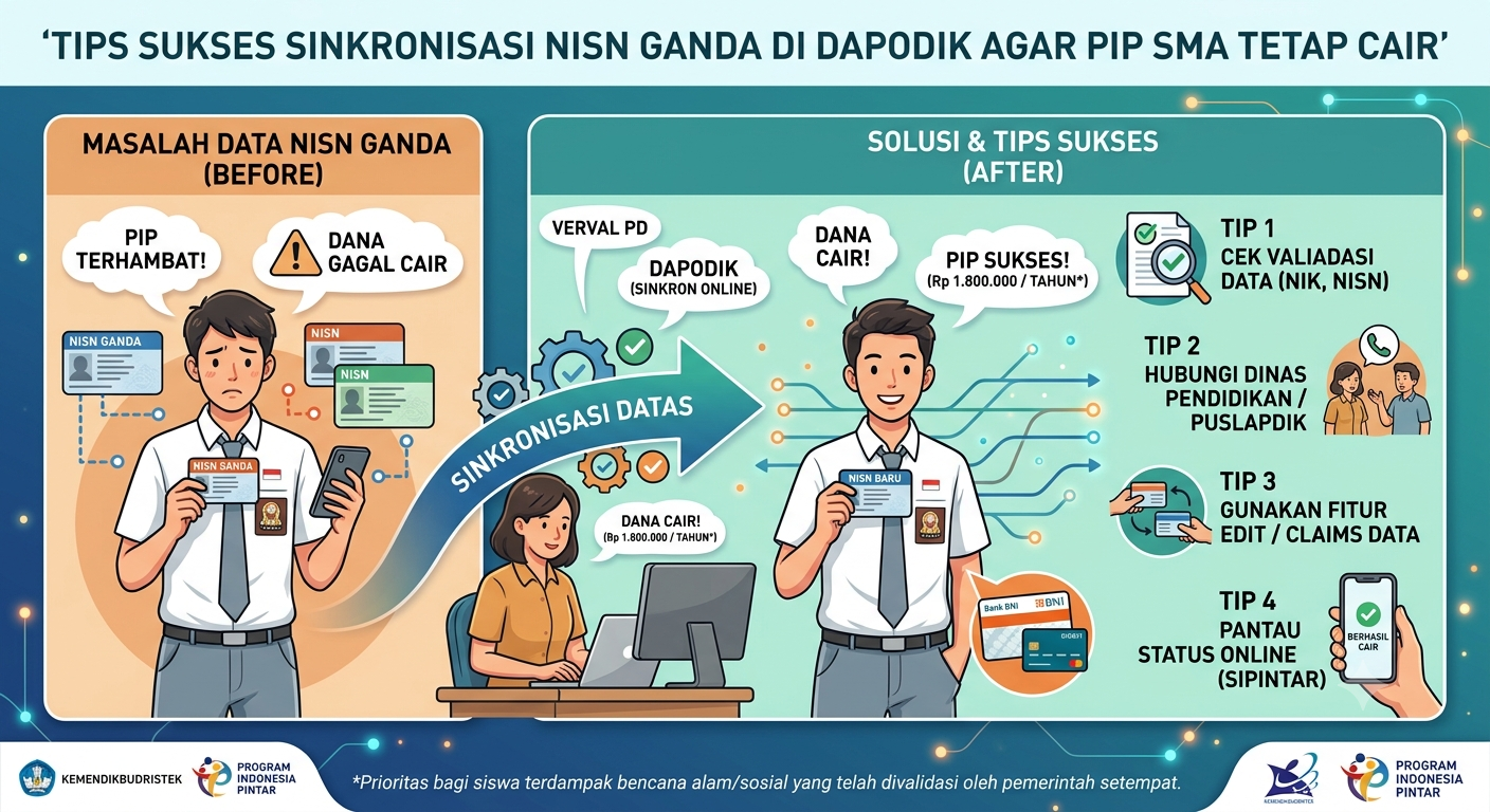 Tips Sukses Sinkronisasi NISN Ganda di Dapodik Agar PIP SMA Tetap Cair