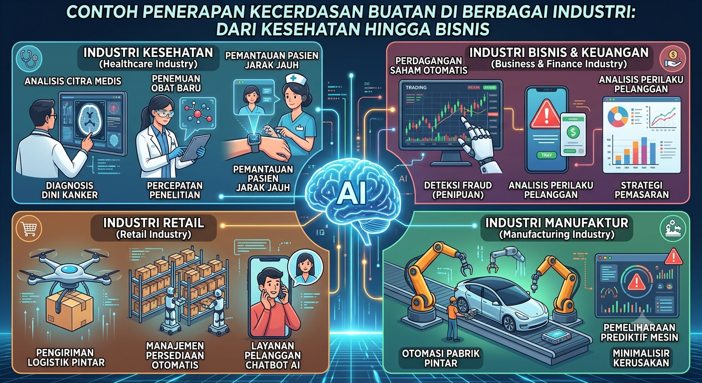 Contoh Penerapan Kecerdasan Buatan di Berbagai Industri dari Kesehatan hingga Bisnis