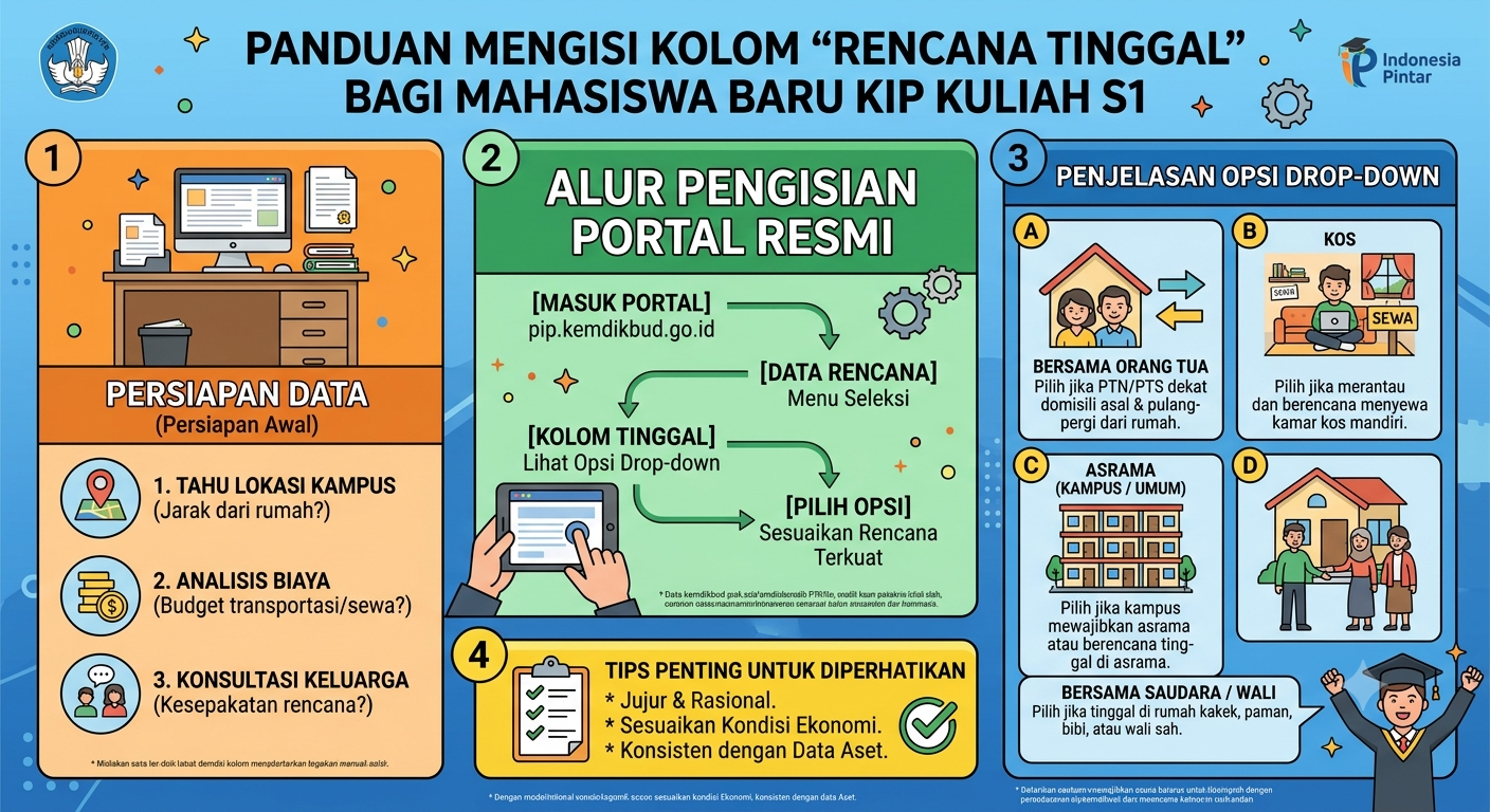 Panduan Mengisi Kolom "Rencana Tinggal" Bagi Mahasiswa Baru KIP Kuliah S1