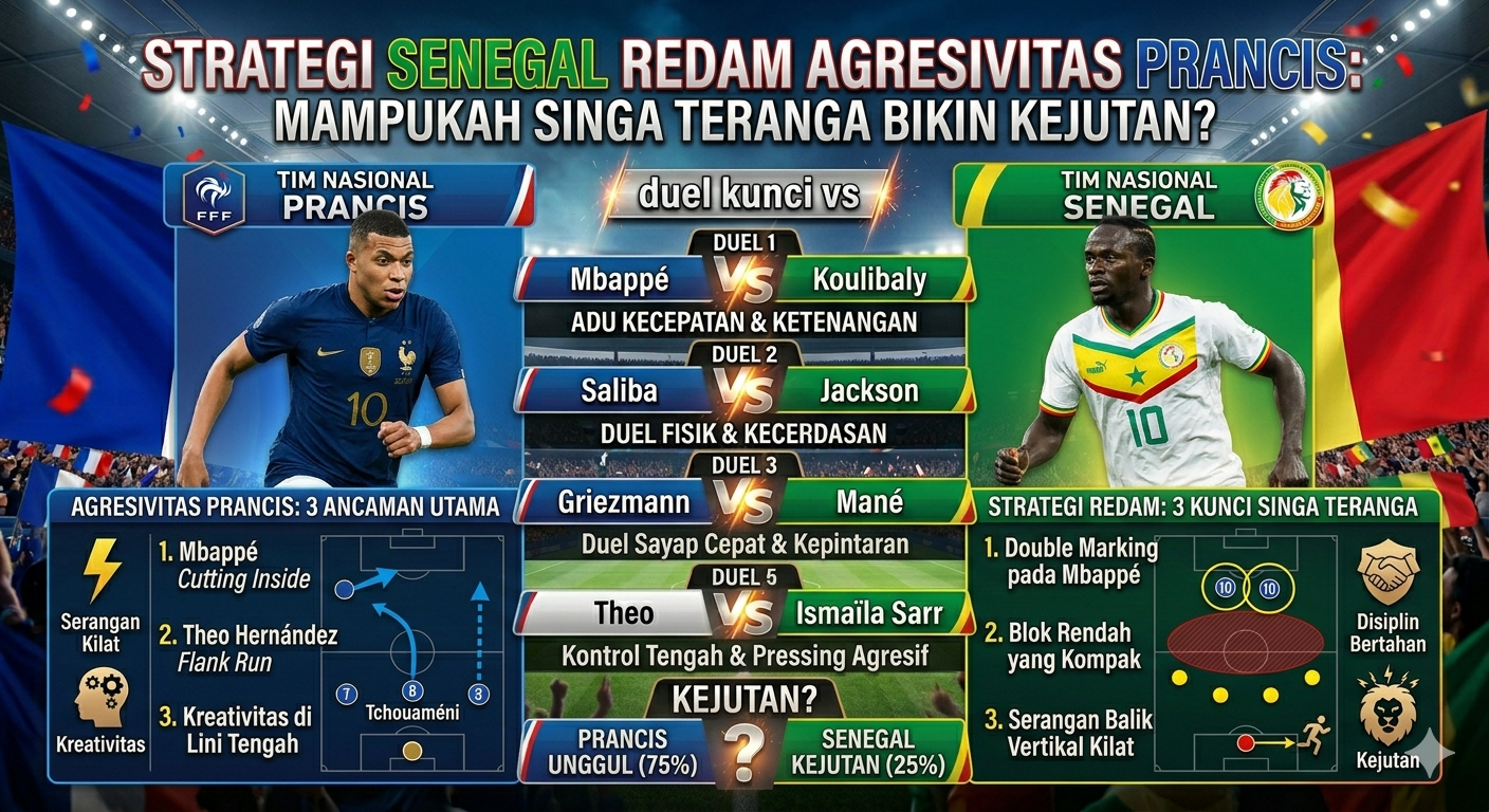 Strategi Senegal Redam Agresivitas Prancis: Mampukah Singa Teranga Bikin Kejutan?
