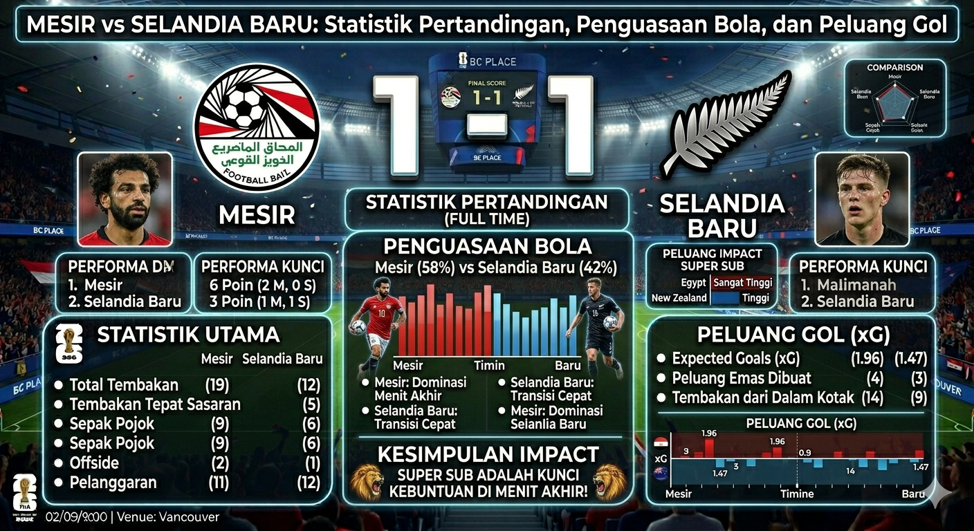 # Skor Swiss vs Bosnia dan Herzegovina Terbaru: Highlight, Gol, dan Momen Penting Pertandingan Swiss vs Bosnia dan Herzegovina menjadi salah satu laga yang menarik perhatian para penggemar sepak bola. Duel antara dua tim Eropa ini berlangsung seru dengan banyak peluang, gol, serta momen-momen penting yang menentukan jalannya pertandingan. Swiss tampil lebih dominan sejak awal laga dan berhasil memanfaatkan peluang dengan sangat baik untuk mengamankan kemenangan meyakinkan. Bosnia dan Herzegovina sebenarnya sempat memberikan perlawanan sengit dan berhasil mencetak gol balasan. Namun kualitas permainan Swiss yang lebih efektif membuat mereka mampu mengendalikan pertandingan hingga peluit akhir dibunyikan. Bagi Anda yang mencari skor terbaru Swiss vs Bosnia dan Herzegovina, berikut ulasan lengkap mengenai hasil pertandingan, daftar gol, highlight laga, statistik, dan momen penting yang terjadi sepanjang 90 menit pertandingan. ## Skor Swiss vs Bosnia dan Herzegovina Terbaru Pertandingan berlangsung dengan tempo tinggi dan menghadirkan sejumlah aksi menarik dari kedua tim. ### Hasil Akhir **Swiss 4-1 Bosnia dan Herzegovina** Kemenangan ini menjadi hasil yang sangat positif bagi Swiss. Mereka berhasil menunjukkan kualitas permainan yang solid di semua lini dan tampil lebih efektif dibandingkan lawannya. Sementara Bosnia dan Herzegovina harus menerima kekalahan meski sempat memberikan perlawanan yang cukup baik. ## Daftar Gol Swiss vs Bosnia dan Herzegovina Lima gol tercipta dalam pertandingan ini. ### Rangkaian Gol * Menit 12: Swiss unggul 1-0 * Menit 27: Bosnia dan Herzegovina menyamakan skor menjadi 1-1 * Menit 38: Swiss kembali unggul 2-1 * Menit 61: Swiss memperbesar keunggulan menjadi 3-1 * Menit 82: Swiss mencetak gol keempat dan mengunci kemenangan 4-1 Gol-gol tersebut menjadi bukti efektivitas Swiss dalam memanfaatkan peluang yang mereka miliki sepanjang pertandingan. ## Highlight Pertandingan ### Awal Laga yang Agresif dari Swiss Sejak menit pertama, Swiss langsung mengambil inisiatif menyerang. Mereka mendominasi penguasaan bola dan terus memberikan tekanan kepada lini pertahanan Bosnia dan Herzegovina. Strategi tersebut membuat Swiss berhasil mencetak gol pembuka pada menit ke-12. Gol tersebut menjadi awal dari dominasi mereka sepanjang pertandingan. ### Bosnia dan Herzegovina Bangkit Setelah tertinggal, Bosnia dan Herzegovina tidak menyerah. Mereka mulai bermain lebih berani dan meningkatkan intensitas serangan. Usaha tersebut membuahkan hasil ketika mereka berhasil mencetak gol penyama kedudukan pada menit ke-27. Gol tersebut membuat pertandingan kembali terbuka. ### Swiss Kembali Mengambil Kendali Tidak lama setelah skor menjadi imbang, Swiss kembali menunjukkan kualitas mereka. Melalui serangan yang terorganisasi dengan baik, Swiss berhasil mencetak gol kedua pada menit ke-38. Gol ini membuat mereka kembali unggul sebelum turun minum. ### Babak Kedua Milik Swiss Memasuki babak kedua, Swiss tampil semakin percaya diri. Mereka tetap menguasai permainan dan berhasil menambah dua gol lagi melalui serangan balik cepat dan penyelesaian akhir yang efektif. Gol pada menit ke-61 dan menit ke-82 memastikan kemenangan Swiss dengan skor telak 4-1. ## Jalannya Pertandingan ### Babak Pertama Swiss tampil dominan sejak awal pertandingan. Lini tengah mereka berhasil mengontrol tempo permainan dan membuat Bosnia dan Herzegovina lebih banyak bertahan. Gol pertama Swiss tercipta pada menit ke-12 setelah sebuah kombinasi serangan yang rapi. Meski sempat kebobolan gol penyama kedudukan pada menit ke-27, Swiss tetap mampu mempertahankan ritme permainan. Gol kedua yang tercipta pada menit ke-38 membuat mereka menutup babak pertama dengan keunggulan 2-1. ### Babak Kedua Bosnia dan Herzegovina mencoba tampil lebih agresif demi mengejar ketertinggalan. Namun Swiss mampu meredam tekanan tersebut dengan pertahanan yang disiplin. Ketika Bosnia dan Herzegovina mulai membuka ruang di lini belakang, Swiss berhasil memanfaatkannya melalui serangan balik cepat. Dua gol tambahan yang tercipta pada babak kedua memastikan kemenangan meyakinkan bagi Swiss. ## Statistik Swiss vs Bosnia dan Herzegovina Selain skor akhir, statistik pertandingan juga menunjukkan dominasi Swiss. ### Statistik Utama * Skor akhir: Swiss 4-1 Bosnia dan Herzegovina * Swiss unggul dalam penguasaan bola * Swiss menciptakan lebih banyak peluang * Bosnia dan Herzegovina mencetak satu gol balasan * Swiss lebih efektif dalam penyelesaian akhir ### Penguasaan Bola Swiss berhasil mengontrol jalannya pertandingan melalui penguasaan bola yang sangat baik. Kemampuan mereka menjaga bola membuat Bosnia dan Herzegovina kesulitan mengembangkan permainan. ### Peluang Berbahaya Swiss menghasilkan lebih banyak peluang dibandingkan lawannya. Sebagian besar peluang tersebut berhasil dikonversi menjadi gol. ### Efektivitas Serangan Perbedaan terbesar antara kedua tim terlihat pada penyelesaian akhir. Swiss sangat tajam saat mendapatkan kesempatan, sedangkan Bosnia dan Herzegovina kurang efektif dalam memanfaatkan peluang. ## Momen Penting Pertandingan ### Gol Pembuka Swiss Gol pada menit ke-12 menjadi titik awal dominasi Swiss dalam pertandingan ini. ### Gol Penyama Kedudukan Bosnia dan Herzegovina Gol pada menit ke-27 sempat membuat pertandingan kembali seimbang dan meningkatkan tensi laga. ### Gol Kedua Swiss Sebelum Turun Minum Gol ini menjadi momen krusial karena mengembalikan keunggulan Swiss dan memberikan keuntungan psikologis menjelang babak kedua. ### Gol Ketiga Swiss Gol pada menit ke-61 membuat Bosnia dan Herzegovina semakin kesulitan mengejar ketertinggalan. ### Gol Penutup pada Menit ke-82 Gol keempat Swiss memastikan kemenangan dan mengakhiri harapan Bosnia dan Herzegovina untuk bangkit. ## Faktor Kunci Kemenangan Swiss ### Dominasi Lini Tengah Para gelandang Swiss tampil luar biasa dalam mengontrol permainan. ### Penyelesaian Akhir yang Efektif Swiss mampu memaksimalkan peluang yang mereka miliki menjadi gol. ### Organisasi Tim yang Solid Koordinasi antarlini berjalan dengan sangat baik sepanjang pertandingan. ### Serangan Balik Cepat Beberapa gol Swiss lahir dari transisi cepat yang sulit dihentikan lawan. ## Performa Pemain ### Swiss * Lini tengah tampil dominan * Lini depan sangat produktif * Pertahanan cukup disiplin * Kiper melakukan beberapa penyelamatan penting ### Bosnia dan Herzegovina * Menunjukkan semangat juang tinggi * Sempat menyamakan skor * Kesulitan menghadapi tekanan Swiss * Kurang efektif dalam penyelesaian akhir ## Dampak Hasil Pertandingan Kemenangan ini memberikan keuntungan besar bagi Swiss. ### Menambah Kepercayaan Diri Hasil positif akan meningkatkan motivasi tim untuk pertandingan berikutnya. ### Menjaga Momentum Performa impresif menunjukkan bahwa Swiss sedang berada dalam kondisi yang baik. ### Evaluasi untuk Bosnia dan Herzegovina Mereka perlu memperbaiki pertahanan dan meningkatkan efektivitas serangan agar mampu bersaing lebih baik di laga mendatang. ## Kesimpulan Skor terbaru Swiss vs Bosnia dan Herzegovina berakhir dengan kemenangan meyakinkan Swiss **4-1**. Pertandingan ini menghadirkan banyak highlight menarik, mulai dari gol pembuka cepat Swiss, gol penyama kedudukan Bosnia dan Herzegovina, hingga dua gol tambahan yang memastikan kemenangan telak bagi tim Swiss. Dominasi penguasaan bola, efektivitas serangan, dan organisasi permainan yang solid menjadi faktor utama keberhasilan Swiss. Sementara Bosnia dan Herzegovina menunjukkan semangat juang tinggi, mereka tidak mampu mengimbangi kualitas permainan lawan. Dengan hasil ini, Swiss semakin percaya diri untuk menghadapi laga berikutnya, sedangkan Bosnia dan Herzegovina harus segera melakukan evaluasi agar dapat bangkit dan meraih hasil yang lebih baik pada pertandingan selanjutnya.