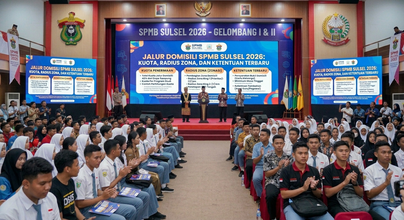 Jalur Domisili SPMB Sulsel 2026: Kuota, Radius Zona, dan Ketentuan Terbaru