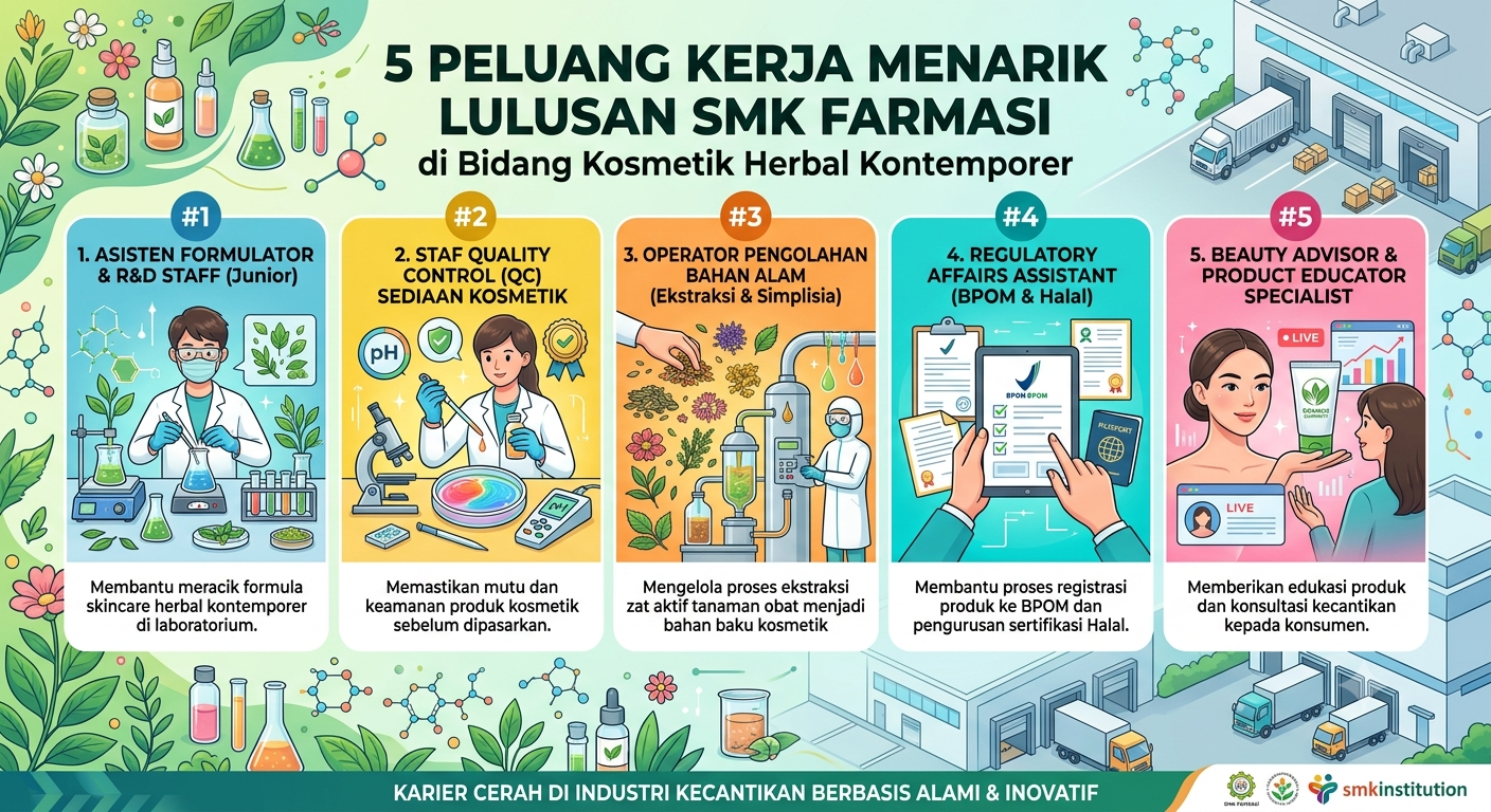 5 Peluang Kerja Menarik Lulusan SMK Farmasi di Bidang Kosmetik Herbal Kontemporer