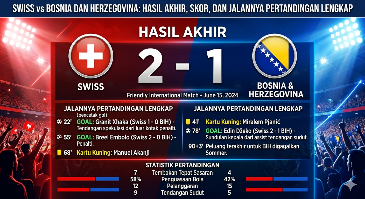 Swiss vs Bosnia dan Herzegovina: Hasil Akhir, Skor, dan Jalannya Pertandingan Lengkap