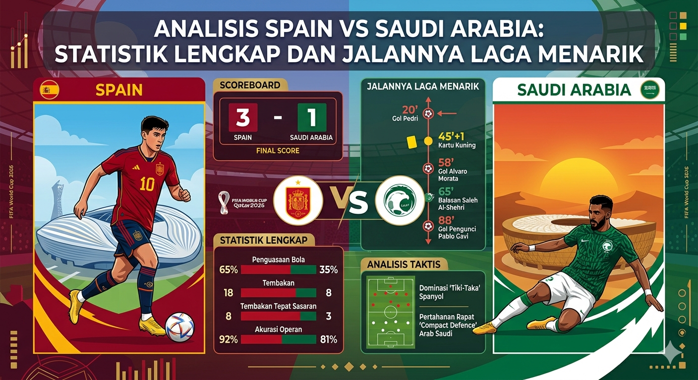 Analisis Spain vs Saudi Arabia: Statistik Lengkap dan Jalannya Laga Menarik