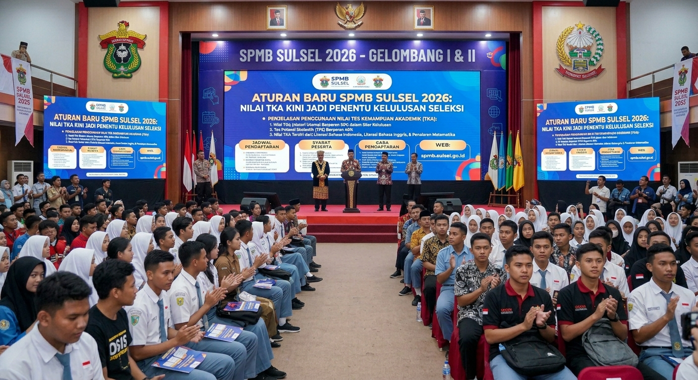 Aturan Baru SPMB Sulsel 2026: Nilai TKA Kini Jadi Penentu Kelulusan Seleksi