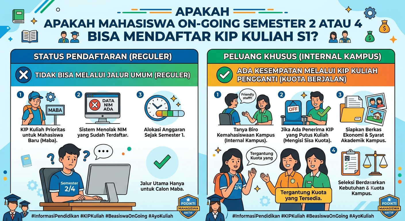 Apakah Mahasiswa On-Going Semester 2 atau 4 Bisa Mendaftar KIP Kuliah S1?