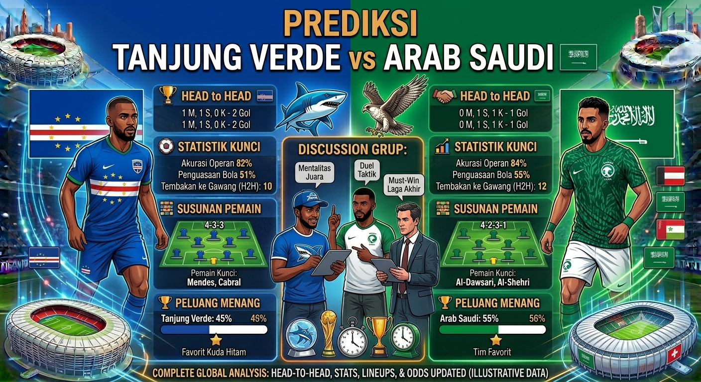 Prediksi Tanjung Verde vs Arab Saudi: Head to Head, Statistik, Susunan Pemain, dan Peluang Menang Terbaru