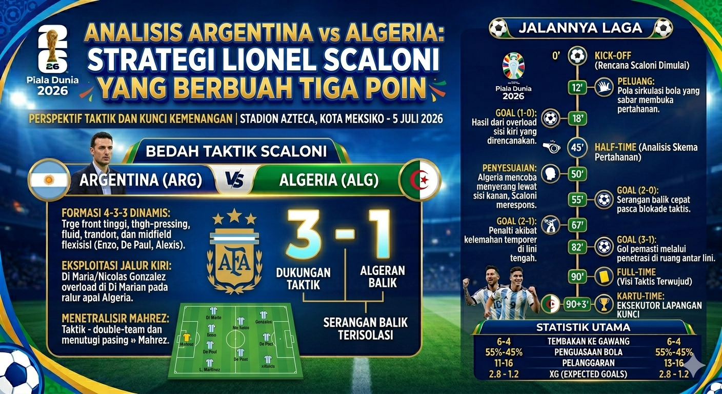 Analisis Argentina vs Algeria: Strategi Lionel Scaloni yang Berbuah Tiga Poin