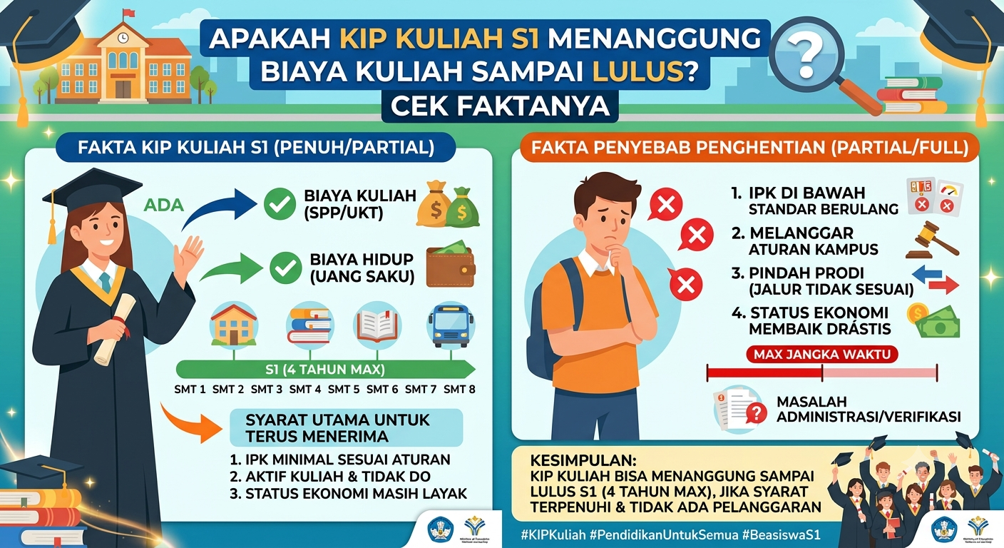 Apakah KIP Kuliah S1 Menanggung Biaya Kuliah Sampai Lulus? Cek Faktanya