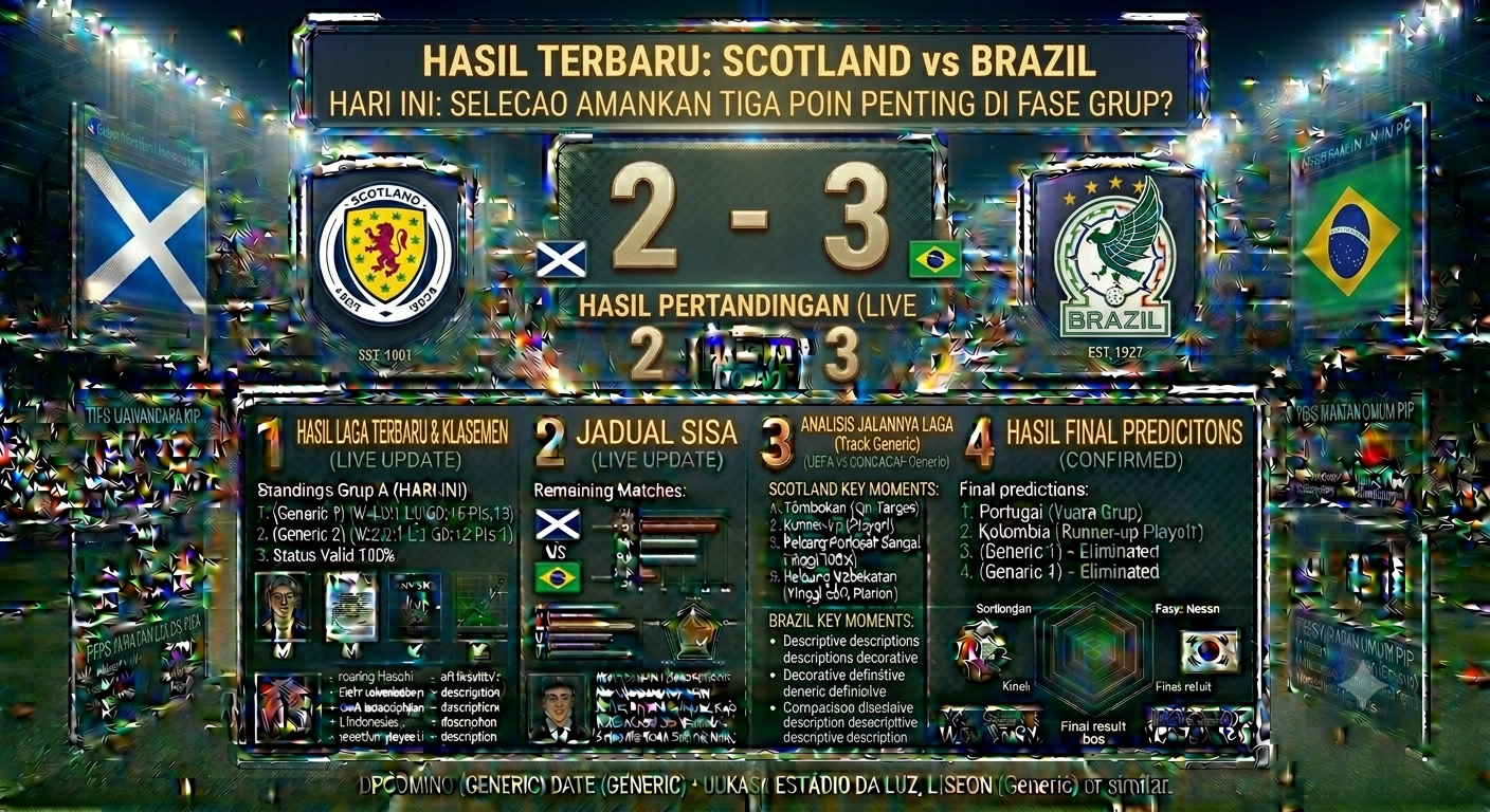 Skor Scotland vs Brazil Hari Ini: Selecao Amankan Tiga Poin Penting di Fase Grup?