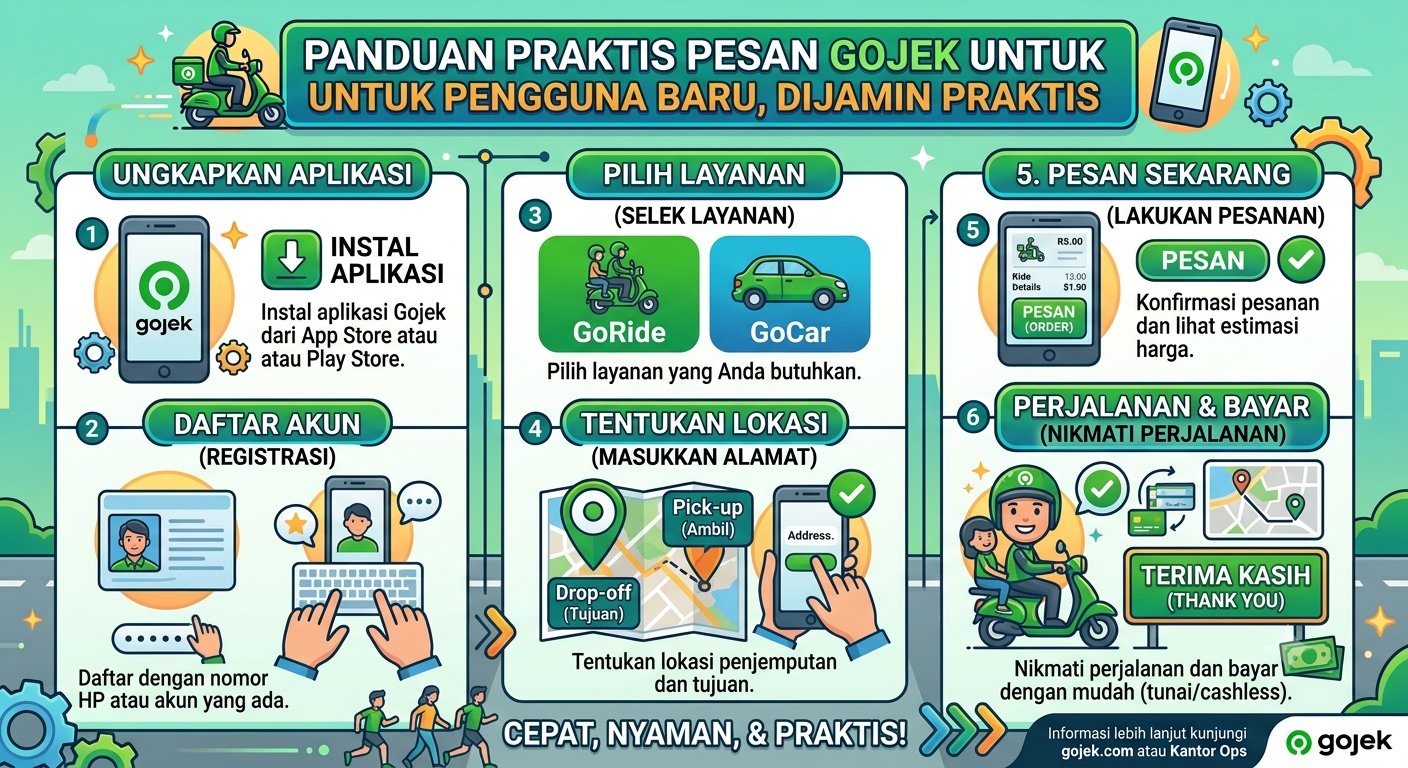 Cara Pesan Gojek Online dengan Mudah untuk Pengguna Baru, Dijamin Praktis