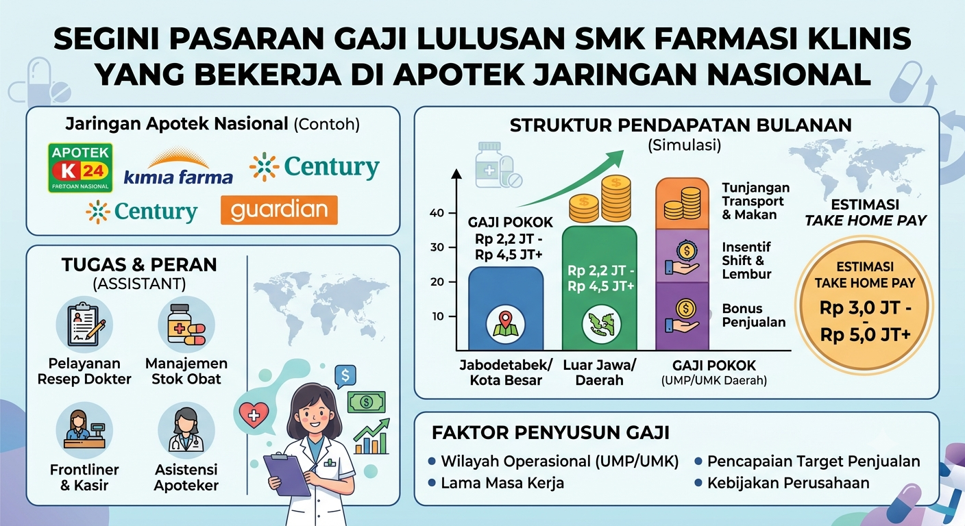 Segini Pasaran Gaji Lulusan SMK Farmasi Klinis yang Bekerja di Apotek Jaringan Nasional
