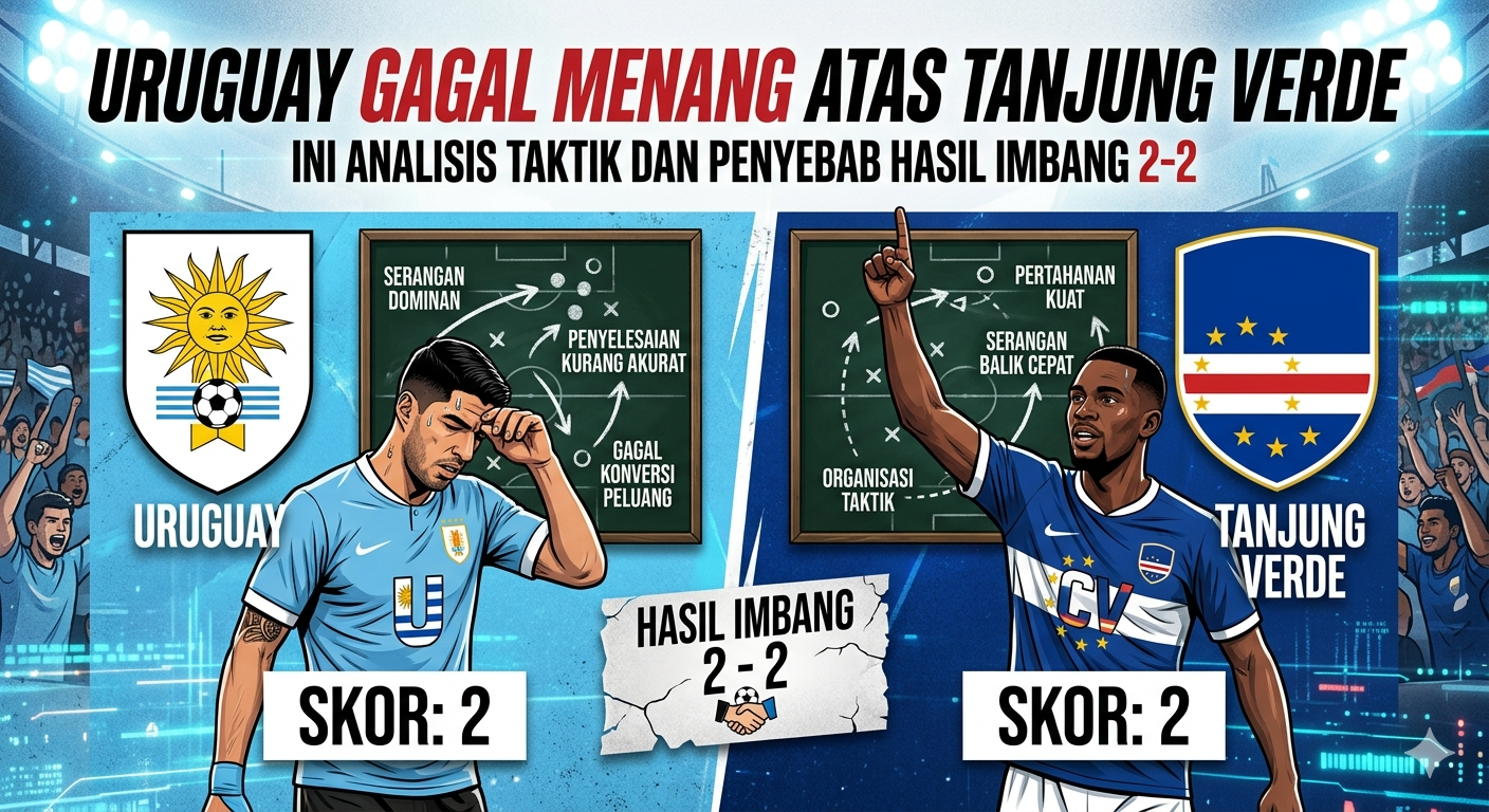 Uruguay Gagal Menang atas Tanjung Verde, Ini Analisis Taktik dan Penyebab Hasil Imbang 2-2
