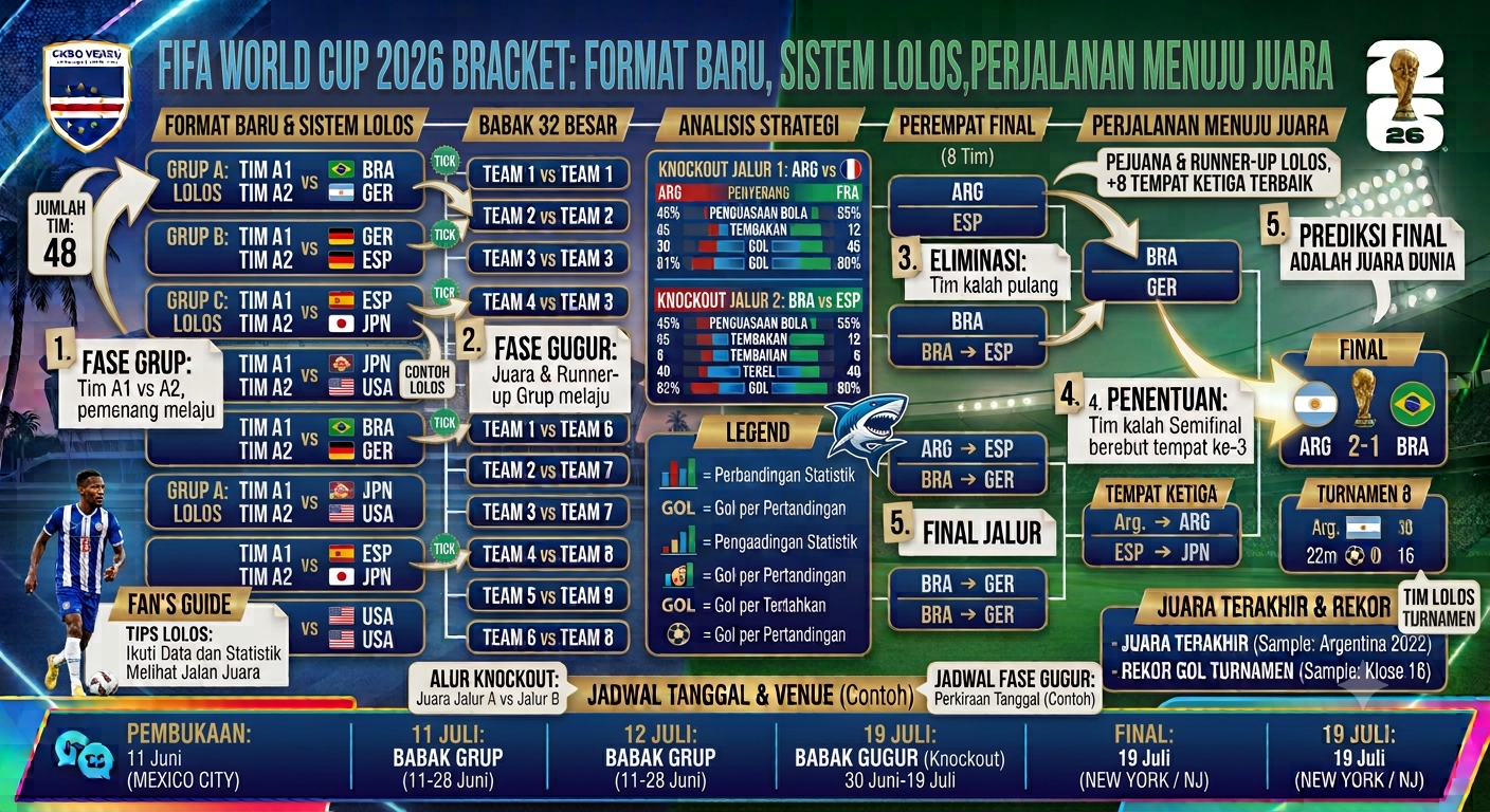 Bagan Piala Dunia FIFA 2026: Format Baru, Sistem Lolos, dan Perjalanan Menuju Juara