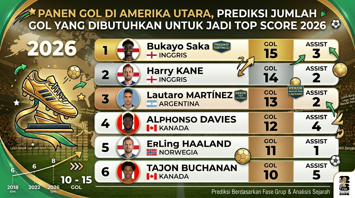 Panen Gol di Amerika Utara, Prediksi Jumlah Gol yang Dibutuhkan untuk Jadi Top Score 2026