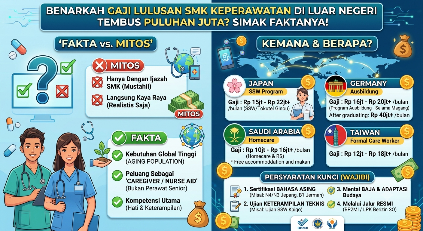 Benarkah Gaji Lulusan SMK Keperawatan di Luar Negeri Tembus Puluhan Juta? Simak Faktanya!