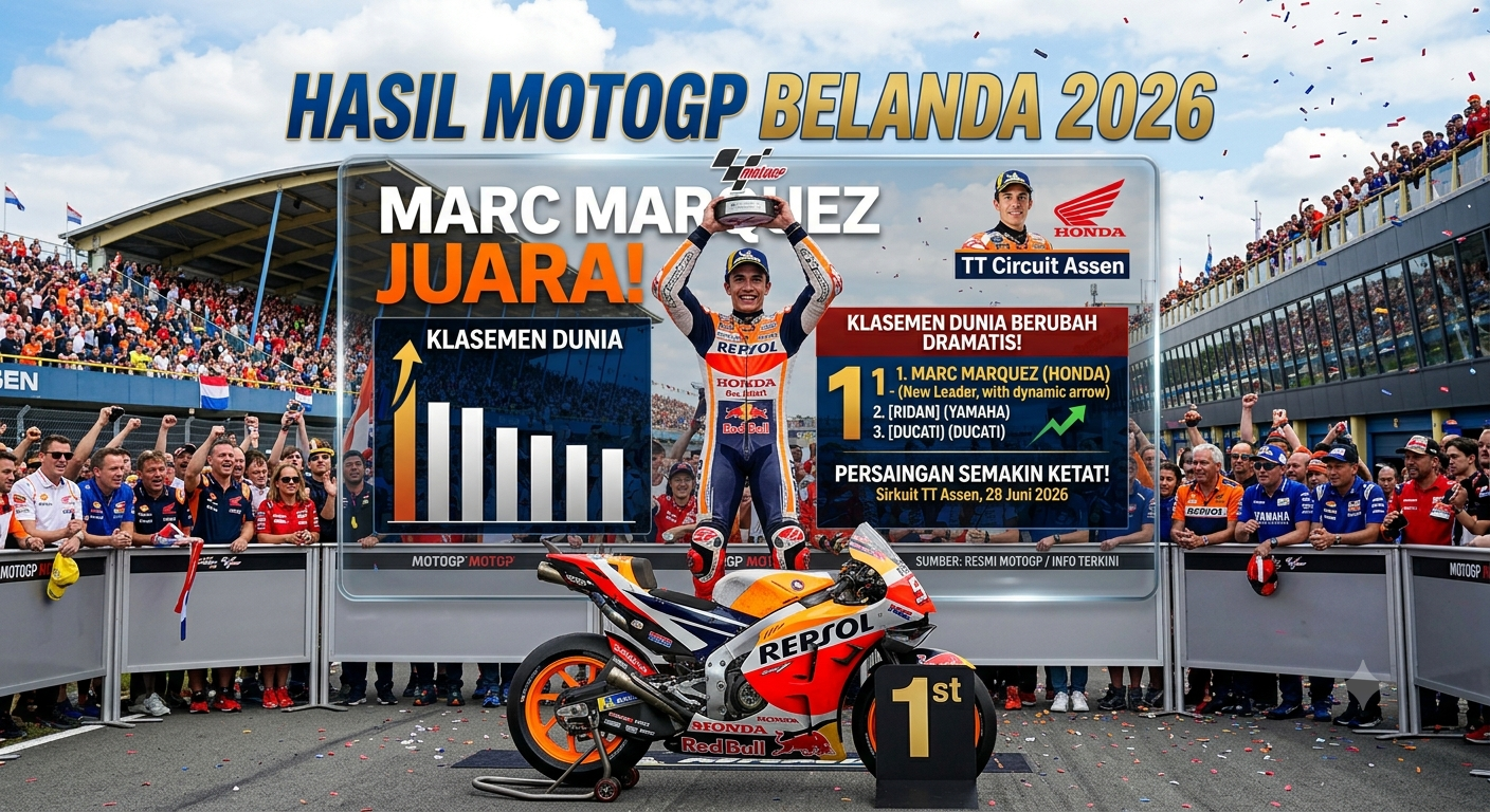 Hasil MotoGP Belanda 2026: Marc Marquez Juara, Klasemen Dunia Berubah Dramatis