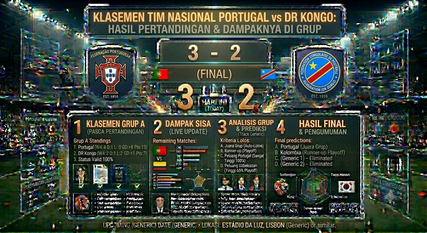 Klasemen Tim Nasional Sepak Bola Portugal vs Tim Nasional DR Kongo: Hasil Pertandingan dan Dampaknya di Grup