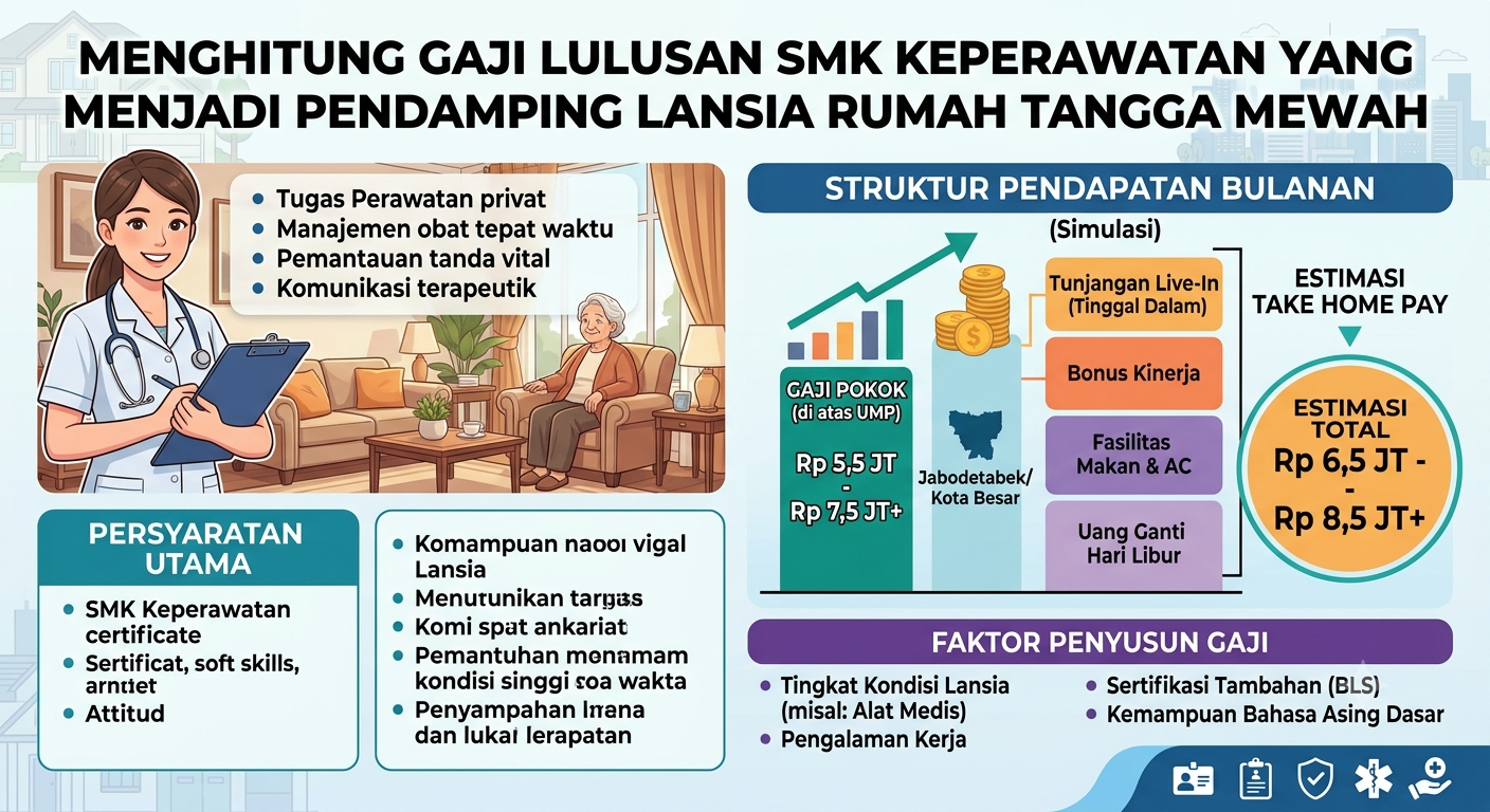 Menghitung Gaji Lulusan SMK Keperawatan yang Menjadi Pendamping Lansia Rumah Tangga Mewah