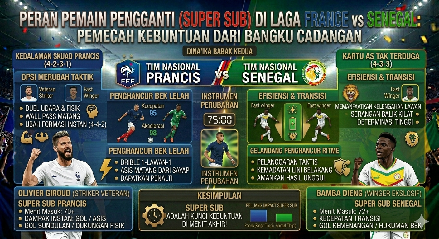 Peran Pemain Pengganti (Super Sub) di Laga France vs Senegal: Pemecah Kebuntuan dari Bangku Cadangan